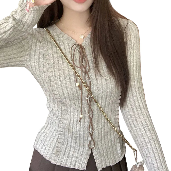 STRAPPED VINTAGE KNIT SWEATER