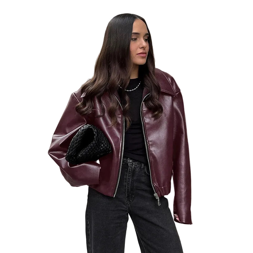 RETRO BIKER MATTE LEATHER JACKET
