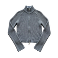 TEXTURED ZIP KNIT SWEATER