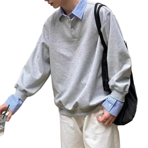 LAYERED FLEECE SHIRT HOODIE