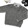 LAYERED V-NECK POLO KNIT
