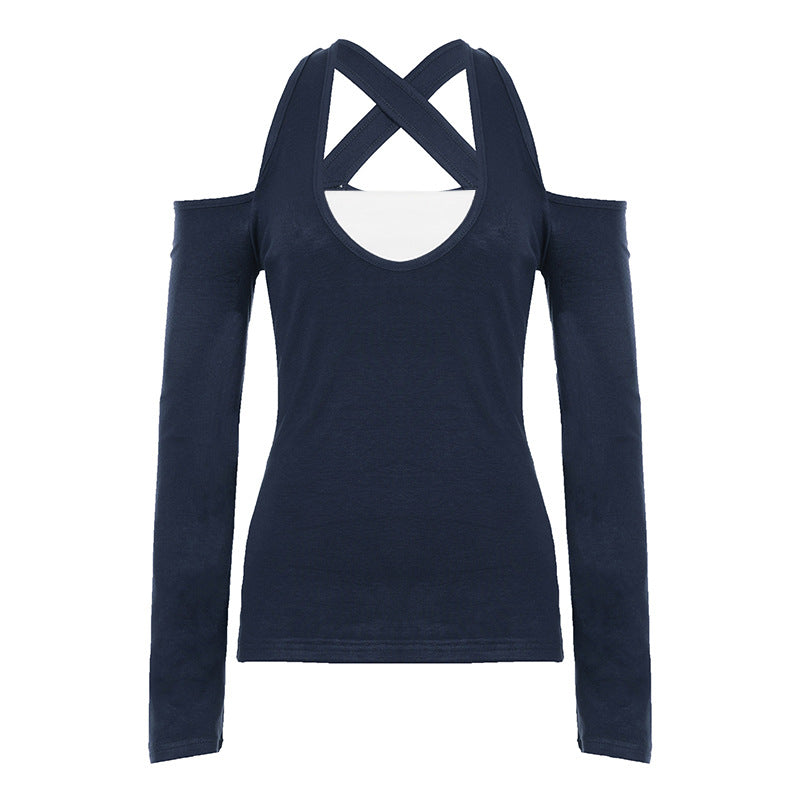 HK RETRO COLOR-BLOCK SHOULDER TOP