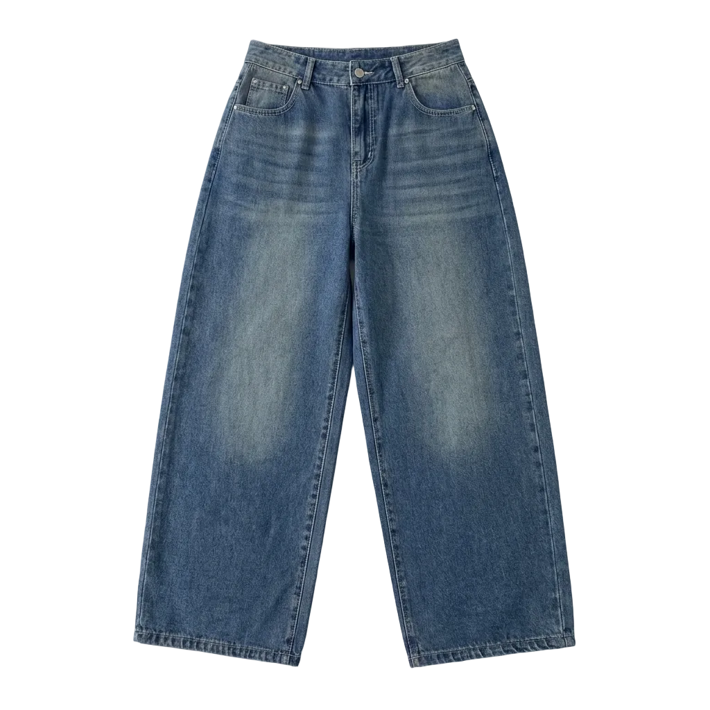 WOMEN WASHED WIDE-LEG DENIM