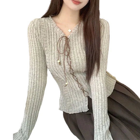 STRAPPED VINTAGE KNIT SWEATER
