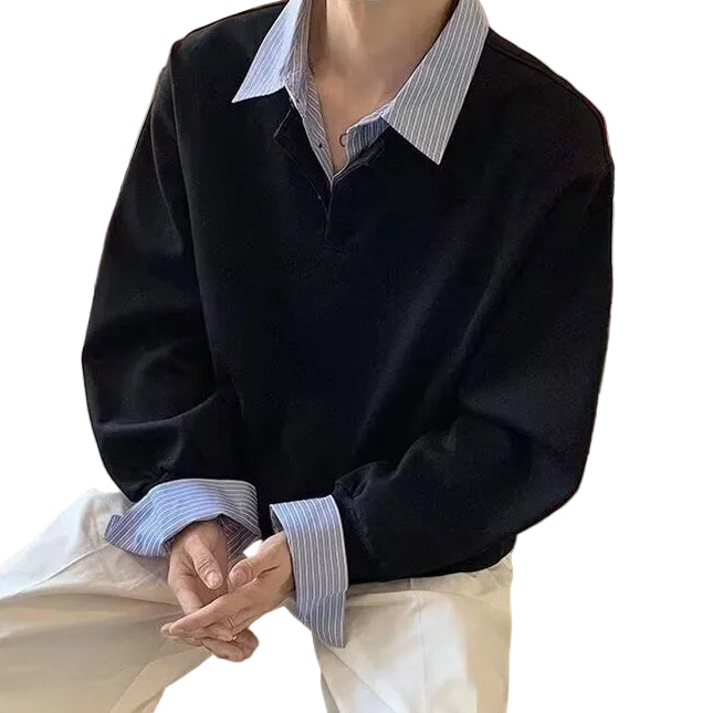 LAYERED FLEECE SHIRT HOODIE