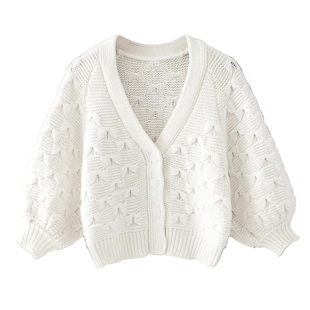KNOTTED KNIT CARDIGAN