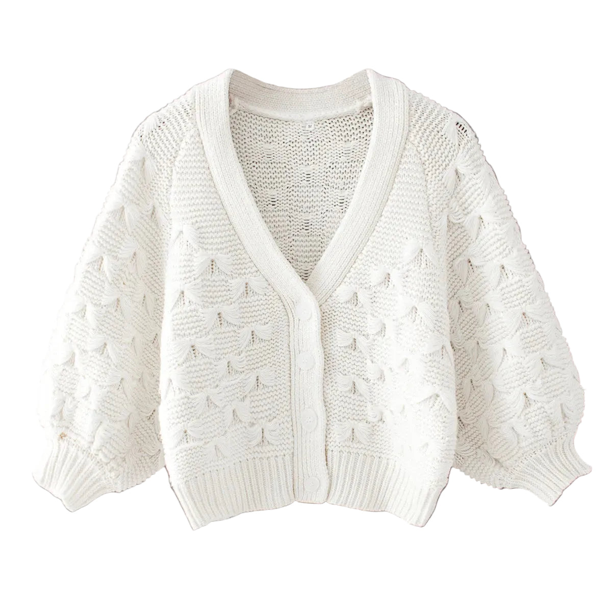 KNOTTED KNIT CARDIGAN