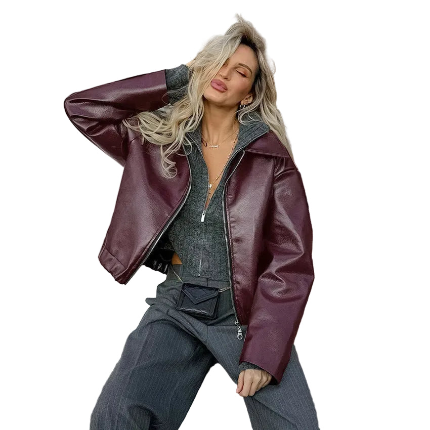 RETRO BIKER MATTE LEATHER JACKET